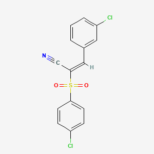 (E)-3-(3-chlorophenyl)-2-(4-chlorophenyl)sulfonylprop-2-enenitrile