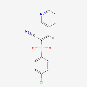 (E)-2-(4-chlorophenyl)sulfonyl-3-pyridin-3-ylprop-2-enenitrile