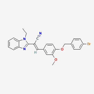 (E)-3-(4-((4-bromobenzyl)oxy)-3-methoxyphenyl)-2-(1-ethyl-1H-benzo[d]imidazol-2-yl)acrylonitrile