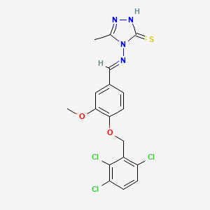 4-[(E)-[3-methoxy-4-[(2,3,6-trichlorophenyl)methoxy]phenyl]methylideneamino]-3-methyl-1H-1,2,4-triazole-5-thione