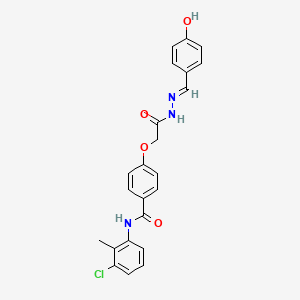 N-(3-chloro-2-methylphenyl)-4-[2-[(2E)-2-[(4-hydroxyphenyl)methylidene]hydrazinyl]-2-oxoethoxy]benzamide