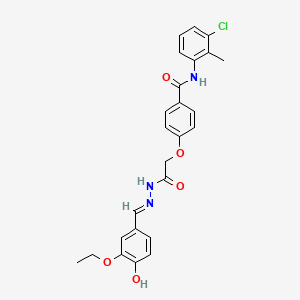 N-(3-chloro-2-methylphenyl)-4-[2-[(2E)-2-[(3-ethoxy-4-hydroxyphenyl)methylidene]hydrazinyl]-2-oxoethoxy]benzamide