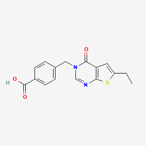 molecular formula C16H14N2O3S B7746859 4-[(6-ethyl-4-oxothieno[2,3-d]pyrimidin-3(4H)-yl)methyl]benzoic acid 