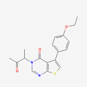 molecular formula C18H18N2O3S B7746865 5-(4-Ethoxyphenyl)-3-(3-oxobutan-2-yl)thieno[2,3-d]pyrimidin-4-one 