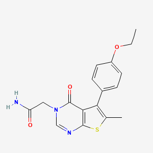 molecular formula C17H17N3O3S B7746870 2-[5-(4-Ethoxyphenyl)-6-methyl-4-oxothieno[2,3-d]pyrimidin-3-yl]acetamide 