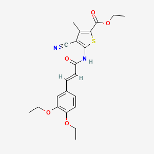 molecular formula C22H24N2O5S B7746882 ethyl 4-cyano-5-[[(E)-3-(3,4-diethoxyphenyl)prop-2-enoyl]amino]-3-methylthiophene-2-carboxylate 