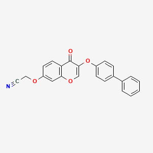 molecular formula C23H15NO4 B7746913 2-[4-Oxo-3-(4-phenylphenoxy)chromen-7-yl]oxyacetonitrile 