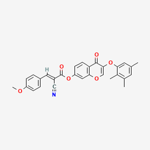 [4-oxo-3-(2,3,5-trimethylphenoxy)chromen-7-yl] (E)-2-cyano-3-(4-methoxyphenyl)prop-2-enoate