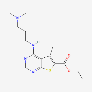 molecular formula C15H22N4O2S B7746921 Ethyl 4-[3-(dimethylamino)propylamino]-5-methylthieno[2,3-d]pyrimidine-6-carboxylate 