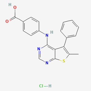 molecular formula C20H16ClN3O2S B7746924 4-[(6-Methyl-5-phenylthieno[2,3-d]pyrimidin-4-yl)amino]benzoic acid HCl 