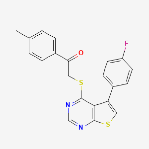 2-[5-(4-Fluorophenyl)thieno[2,3-d]pyrimidin-4-yl]sulfanyl-1-(4-methylphenyl)ethanone