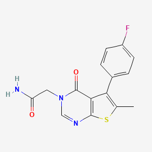 molecular formula C15H12FN3O2S B7746951 2-[5-(4-Fluorophenyl)-6-methyl-4-oxothieno[2,3-d]pyrimidin-3-yl]acetamide 