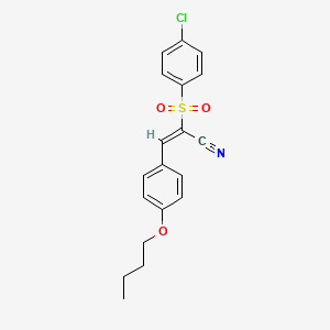 molecular formula C19H18ClNO3S B7746973 (E)-3-(4-butoxyphenyl)-2-(4-chlorophenyl)sulfonylprop-2-enenitrile 