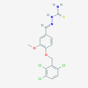 molecular formula C16H14Cl3N3O2S B7747050 (E)-2-(3-methoxy-4-((2,3,6-trichlorobenzyl)oxy)benzylidene)hydrazinecarbimidothioic acid 
