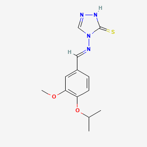 molecular formula C13H16N4O2S B7747068 4-[(E)-(3-methoxy-4-propan-2-yloxyphenyl)methylideneamino]-1H-1,2,4-triazole-5-thione 