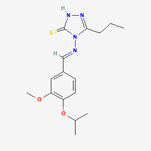 molecular formula C16H22N4O2S B7747069 4-[(E)-{[3-methoxy-4-(propan-2-yloxy)phenyl]methylidene}amino]-5-propyl-4H-1,2,4-triazole-3-thiol 