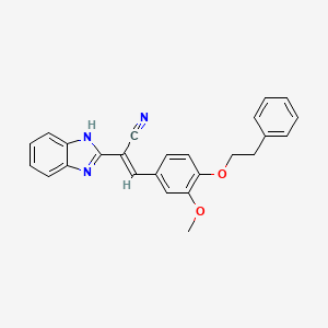 molecular formula C25H21N3O2 B7747071 (E)-2-(1H-benzimidazol-2-yl)-3-[3-methoxy-4-(2-phenylethoxy)phenyl]prop-2-enenitrile 