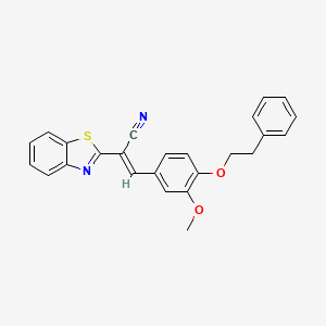 molecular formula C25H20N2O2S B7747079 (E)-2-(1,3-benzothiazol-2-yl)-3-[3-methoxy-4-(2-phenylethoxy)phenyl]prop-2-enenitrile 