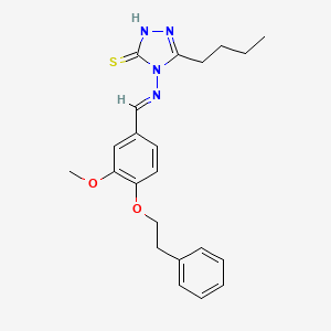 molecular formula C22H26N4O2S B7747084 3-butyl-4-[(E)-[3-methoxy-4-(2-phenylethoxy)phenyl]methylideneamino]-1H-1,2,4-triazole-5-thione 