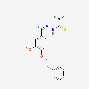 molecular formula C19H23N3O2S B7747103 1-ethyl-3-[(Z)-[3-methoxy-4-(2-phenylethoxy)phenyl]methylideneamino]thiourea 