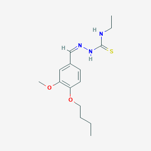 molecular formula C15H23N3O2S B7747106 1-[(Z)-(4-butoxy-3-methoxyphenyl)methylideneamino]-3-ethylthiourea 