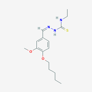molecular formula C16H25N3O2S B7747112 1-ethyl-3-[(Z)-(3-methoxy-4-pentoxyphenyl)methylideneamino]thiourea 