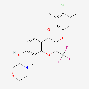 molecular formula C23H21ClF3NO5 B7747150 3-(4-chloro-3,5-dimethylphenoxy)-7-hydroxy-8-(morpholin-4-ylmethyl)-2-(trifluoromethyl)-4H-chromen-4-one 