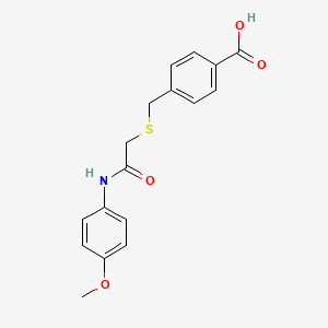 molecular formula C17H17NO4S B7747204 4-[({[(4-Methoxyphenyl)carbamoyl]methyl}sulfanyl)methyl]benzoic acid 