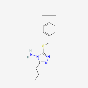 molecular formula C16H24N4S B7747213 3-{[(4-tert-butylphenyl)methyl]sulfanyl}-5-propyl-4H-1,2,4-triazol-4-amine 