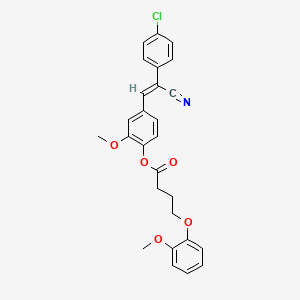 [4-[(Z)-2-(4-chlorophenyl)-2-cyanoethenyl]-2-methoxyphenyl] 4-(2-methoxyphenoxy)butanoate