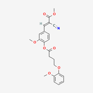 molecular formula C23H23NO7 B7747232 methyl (E)-2-cyano-3-[3-methoxy-4-[4-(2-methoxyphenoxy)butanoyloxy]phenyl]prop-2-enoate 