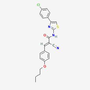 molecular formula C23H20ClN3O2S B7747236 (E)-3-(4-butoxyphenyl)-N-[4-(4-chlorophenyl)-1,3-thiazol-2-yl]-2-cyanoprop-2-enamide 