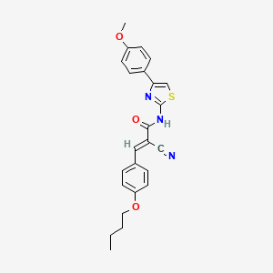 molecular formula C24H23N3O3S B7747238 (E)-3-(4-butoxyphenyl)-2-cyano-N-[4-(4-methoxyphenyl)-1,3-thiazol-2-yl]prop-2-enamide 