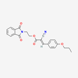 molecular formula C23H20N2O5 B7747250 2-(1,3-dioxoisoindol-2-yl)ethyl (E)-2-cyano-3-(4-propoxyphenyl)prop-2-enoate 