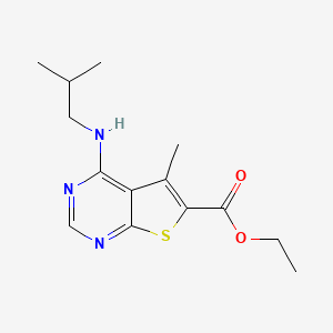 molecular formula C14H19N3O2S B7747258 Ethyl 5-methyl-4-(2-methylpropylamino)thieno[2,3-d]pyrimidine-6-carboxylate 