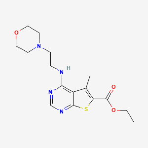 molecular formula C16H22N4O3S B7747261 Ethyl 5-methyl-4-(2-morpholin-4-ylethylamino)thieno[2,3-d]pyrimidine-6-carboxylate 