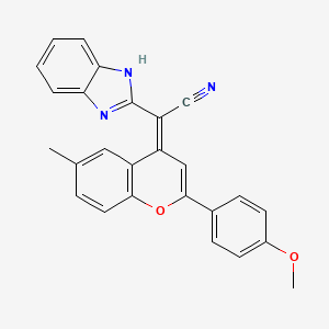 molecular formula C26H19N3O2 B7747286 (2Z)-2-(1H-benzimidazol-2-yl)-2-[2-(4-methoxyphenyl)-6-methylchromen-4-ylidene]acetonitrile 