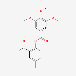 molecular formula C19H20O6 B7747297 (2-Acetyl-4-methylphenyl) 3,4,5-trimethoxybenzoate 
