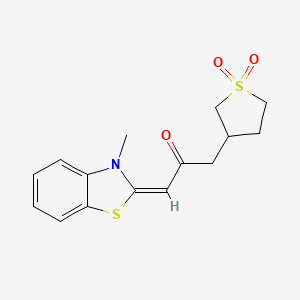 molecular formula C15H17NO3S2 B7747305 (3E)-1-(1,1-dioxothiolan-3-yl)-3-(3-methyl-1,3-benzothiazol-2-ylidene)propan-2-one 