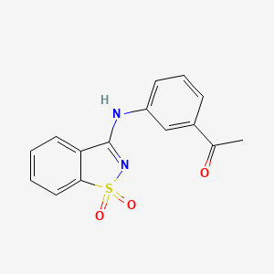 molecular formula C15H12N2O3S B7747308 1-{3-[(1,1-Dioxido-1,2-benzothiazol-3-yl)amino]phenyl}ethanone 
