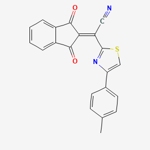 molecular formula C21H12N2O2S B7747309 2-(1,3-Dioxoinden-2-ylidene)-2-[4-(4-methylphenyl)-1,3-thiazol-2-yl]acetonitrile 