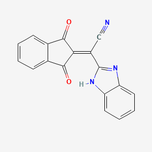 molecular formula C18H9N3O2 B7747311 (1H-Benzoimidazol-2-yl)-(1,3-dioxo-indan-2-ylidene)-acetonitrile 
