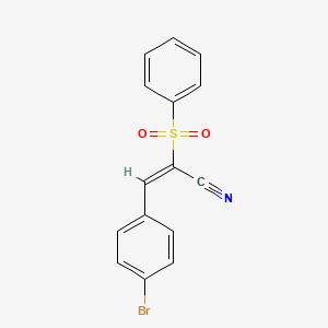 molecular formula C15H10BrNO2S B7747366 (E)-2-(benzenesulfonyl)-3-(4-bromophenyl)prop-2-enenitrile 