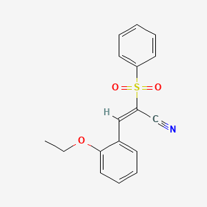 molecular formula C17H15NO3S B7747372 (E)-2-(benzenesulfonyl)-3-(2-ethoxyphenyl)prop-2-enenitrile 