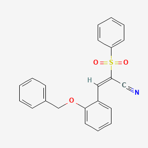 (E)-2-(benzenesulfonyl)-3-(2-phenylmethoxyphenyl)prop-2-enenitrile