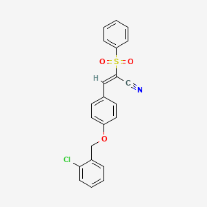 (E)-2-(benzenesulfonyl)-3-[4-[(2-chlorophenyl)methoxy]phenyl]prop-2-enenitrile