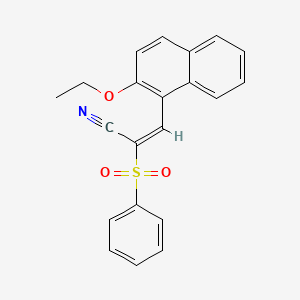molecular formula C21H17NO3S B7747444 (E)-2-(benzenesulfonyl)-3-(2-ethoxynaphthalen-1-yl)prop-2-enenitrile 