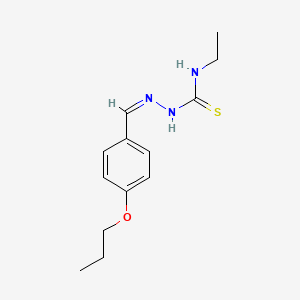 molecular formula C13H19N3OS B7747455 1-ethyl-3-[(Z)-(4-propoxyphenyl)methylideneamino]thiourea 