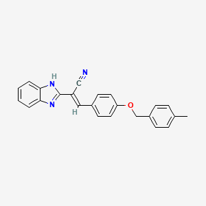 (E)-2-(1H-benzimidazol-2-yl)-3-[4-[(4-methylphenyl)methoxy]phenyl]prop-2-enenitrile