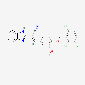 molecular formula C24H16Cl3N3O2 B7747473 (E)-2-(1H-benzo[d]imidazol-2-yl)-3-(3-methoxy-4-((2,3,6-trichlorobenzyl)oxy)phenyl)acrylonitrile 